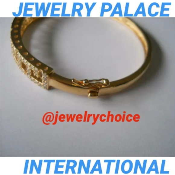 🆕14K Gold Filled Greek Key Cubic Zirconia Bangle. - Picture 8 of 10